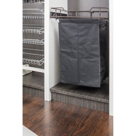 Hardware Resources Satin Nickel 18" Deep Pullout Canvas Hamper with Removable Laundry Bag POHS-18SN